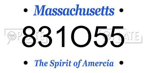 831O55 Massachusetts License Plate