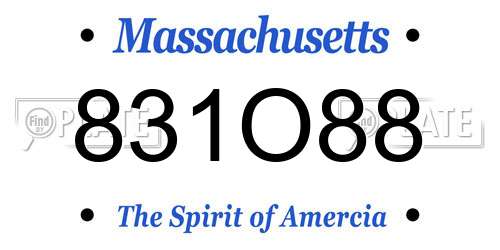 831O88 Massachusetts License Plate