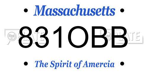 831OBB Massachusetts License Plate