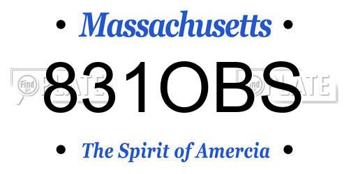 831OBS Massachusetts License Plate
