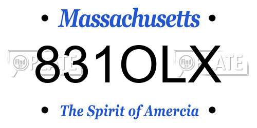 831OLX Massachusetts License Plate