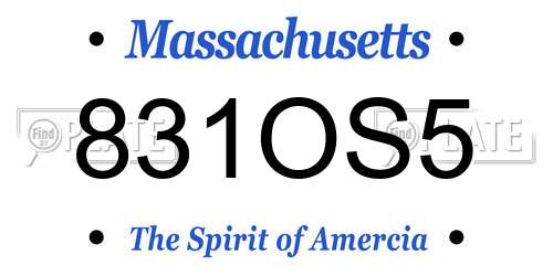 831OS5 Massachusetts License Plate