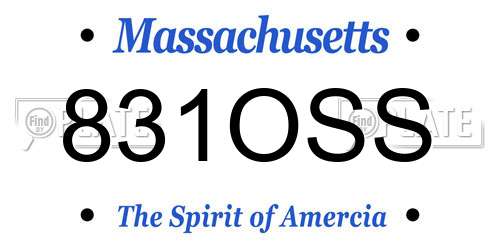 831OSS Massachusetts License Plate