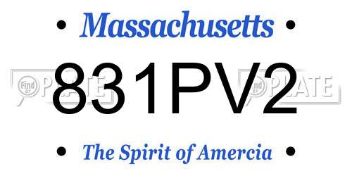 831PV2 Massachusetts License Plate