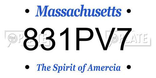 831PV7 Massachusetts License Plate
