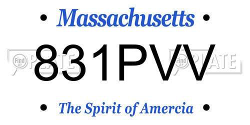 831PVV Massachusetts License Plate