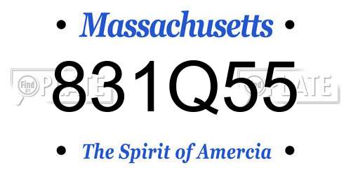 831Q55 Massachusetts License Plate
