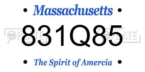 831Q85 Massachusetts License Plate