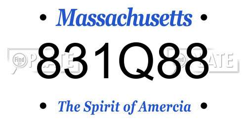 831Q88 Massachusetts License Plate