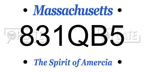 831QB5 Massachusetts License Plate