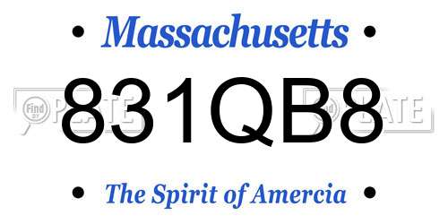 831QB8 Massachusetts License Plate