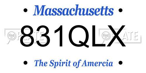 831QLX Massachusetts License Plate