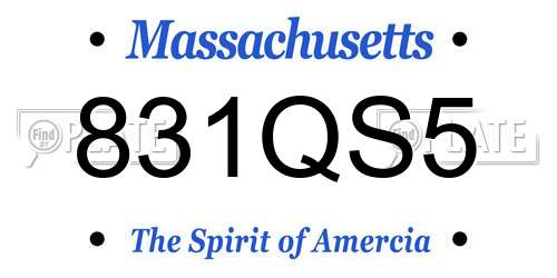 831QS5 Massachusetts License Plate