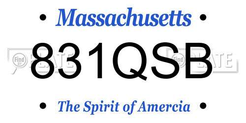 831QSB Massachusetts License Plate