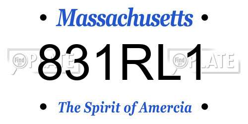 831RL1 Massachusetts License Plate