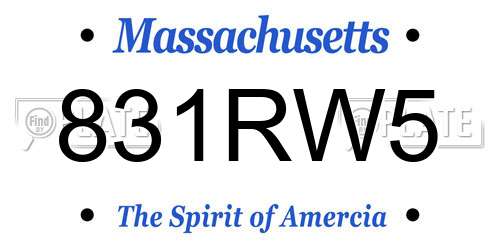 831RW5 Massachusetts License Plate