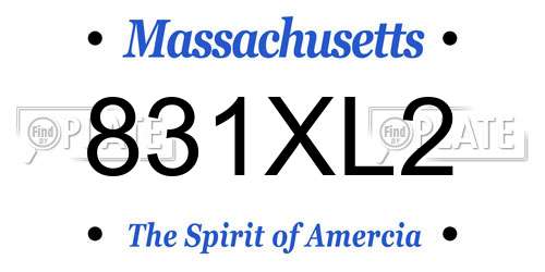 831XL2 Massachusetts License Plate