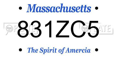 831ZC5 Massachusetts License Plate