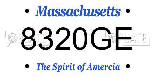 8320GE Massachusetts License Plate