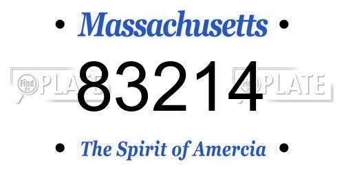 83214 Massachusetts License Plate