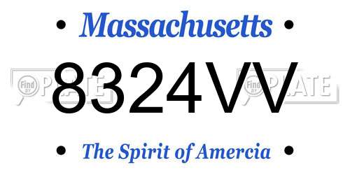 8324VV Massachusetts License Plate