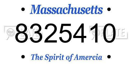 8325410 Massachusetts License Plate