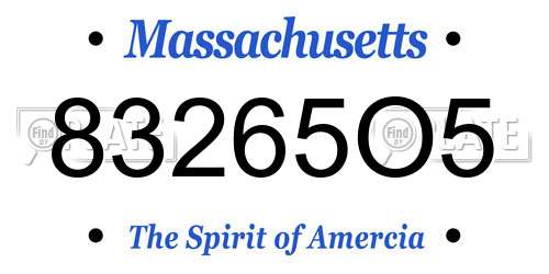 83265O5 Massachusetts License Plate