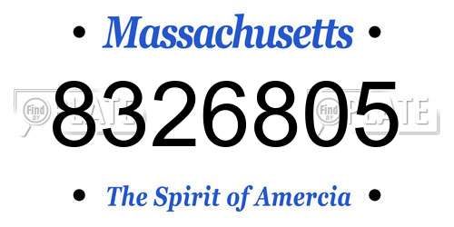 8326805 Massachusetts License Plate