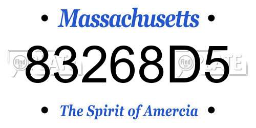 83268D5 Massachusetts License Plate