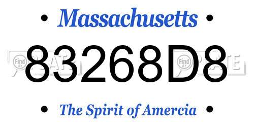 83268D8 Massachusetts License Plate