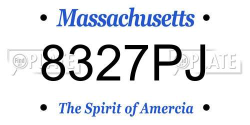 8327PJ Massachusetts License Plate
