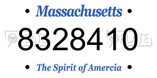 8328410 Massachusetts License Plate