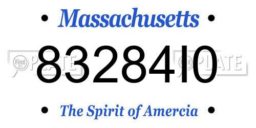 83284I0 Massachusetts License Plate