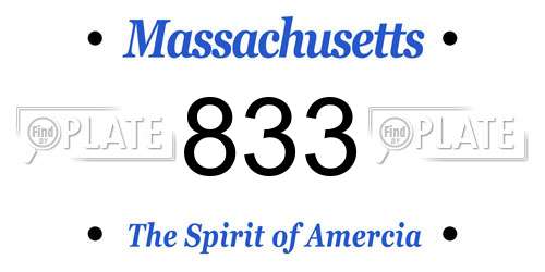 833 Massachusetts License Plate