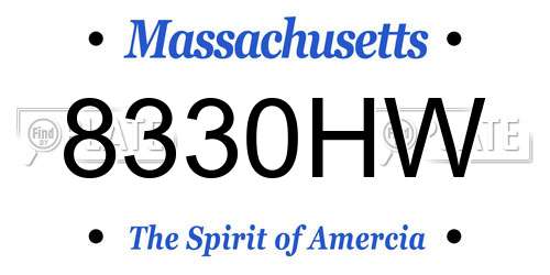 8330HW Massachusetts License Plate