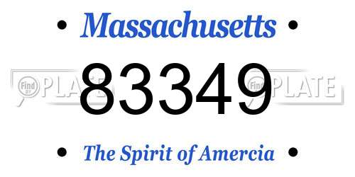 83349 Massachusetts License Plate