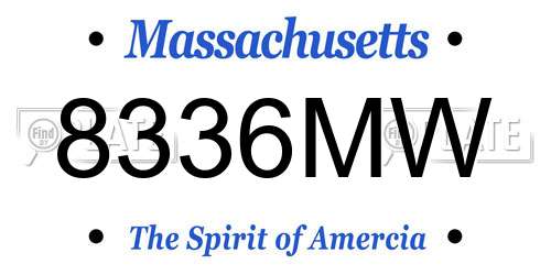 8336MW Massachusetts License Plate