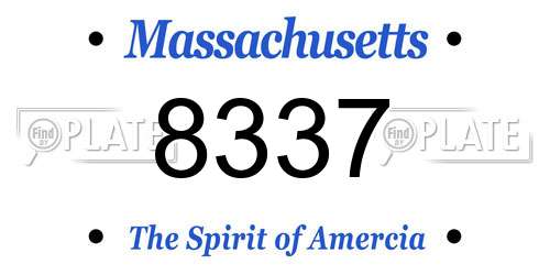 8337 Massachusetts License Plate
