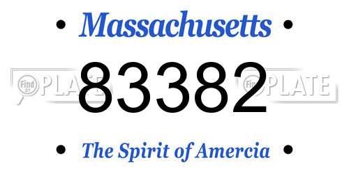 83382 Massachusetts License Plate