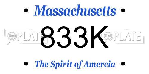 833K Massachusetts License Plate