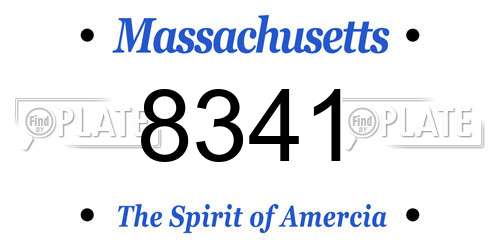 8341 Massachusetts License Plate