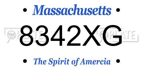 8342XG Massachusetts License Plate