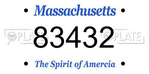83432 Massachusetts License Plate