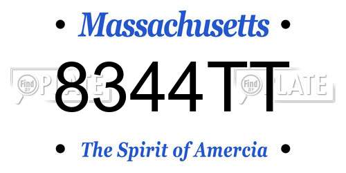 8344TT Massachusetts License Plate