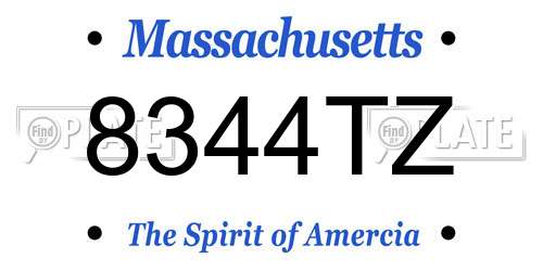8344TZ Massachusetts License Plate