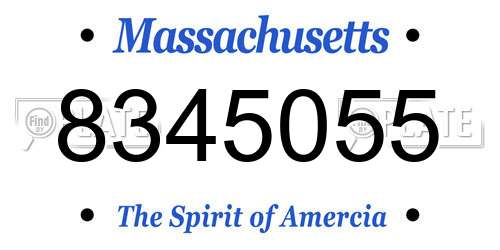 8345055 Massachusetts License Plate