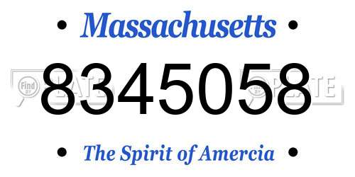 8345058 Massachusetts License Plate