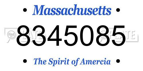 8345085 Massachusetts License Plate