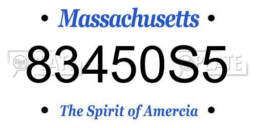 83450S5 Massachusetts License Plate