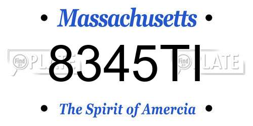 8345TI Massachusetts License Plate